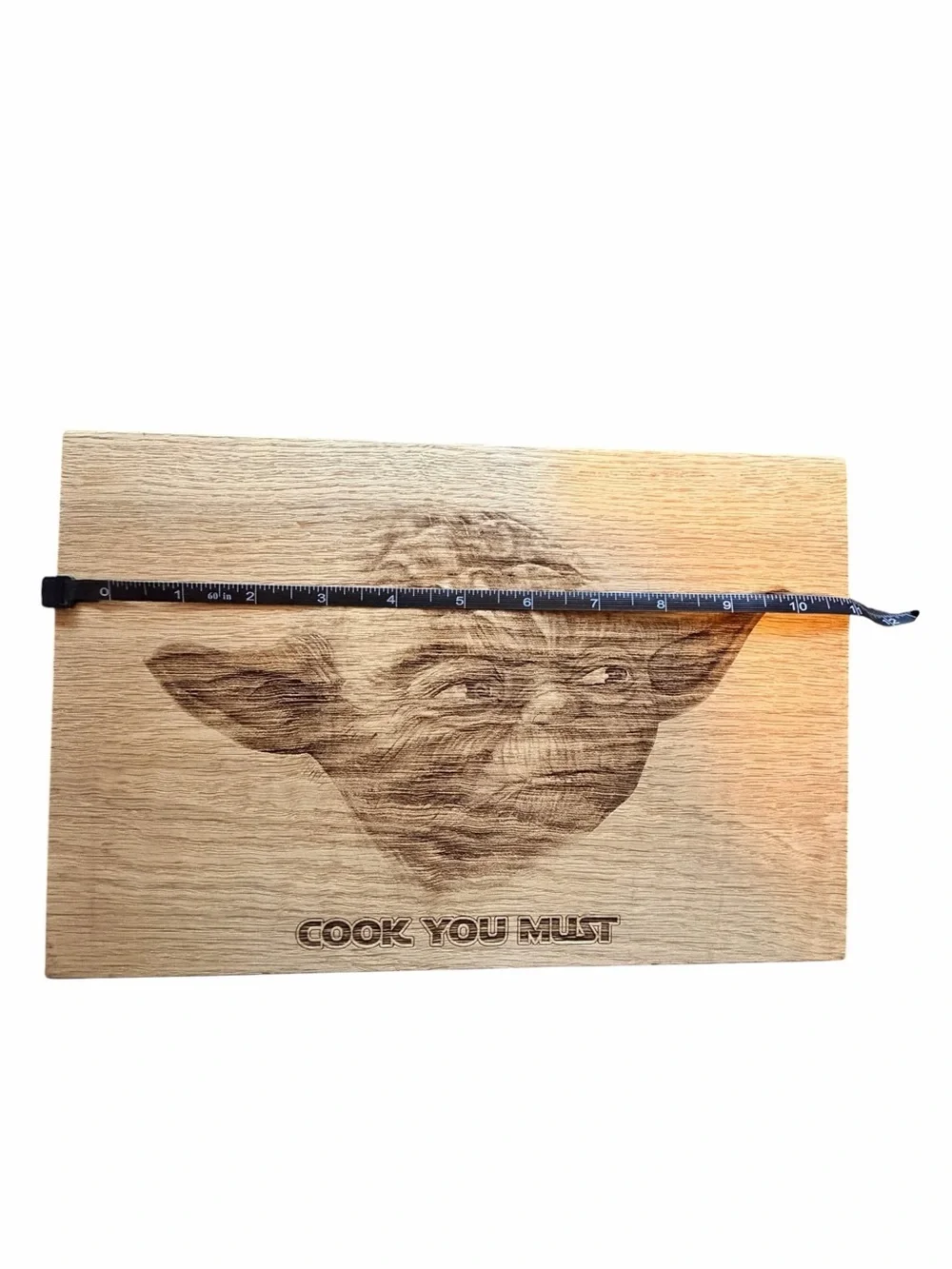 Engraved Yoda Oak Serving/Cutting Board - Natural Brown Pre-Owned